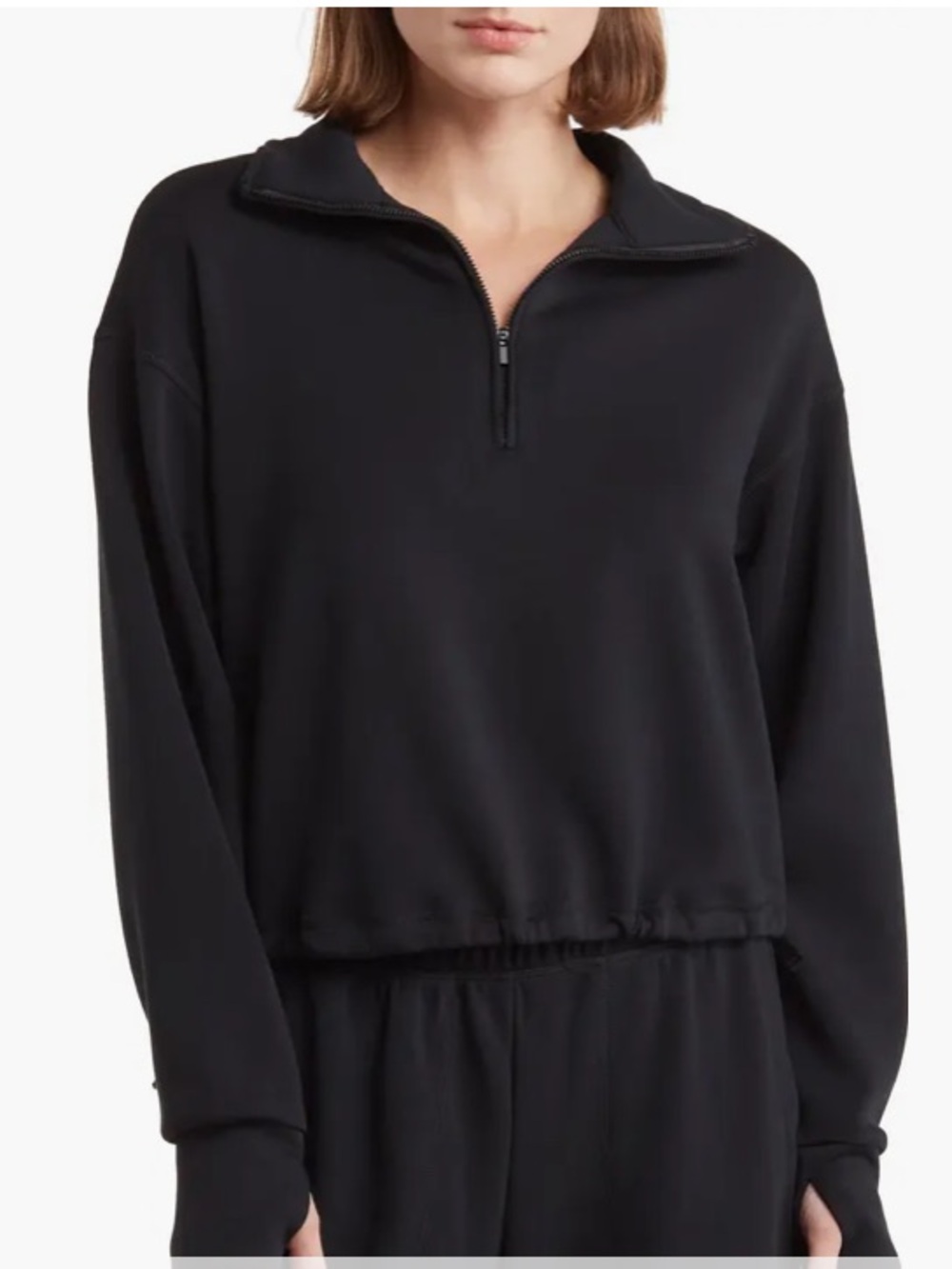 Yogalicious Softlite Scuba Delilah Half Zip Sweatshirt‎ Black XL